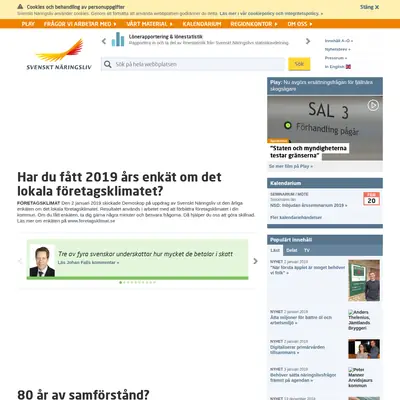 www.svensktnaringsliv.se startsida 2019