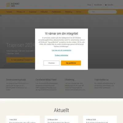 www.svenskttra.se startsida 2024