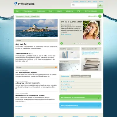 Tidningen Svenskt Vatten startsida 2012
