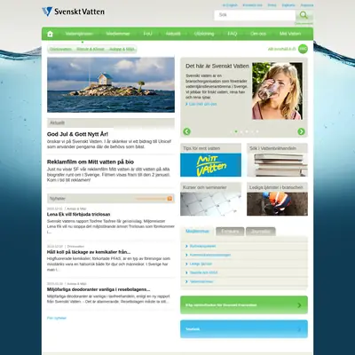 Tidningen Svenskt Vatten startsida 2014
