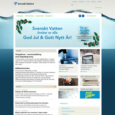 Tidningen Svenskt Vatten startsida 2015
