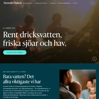 Tidningen Svenskt Vatten startsida 2025