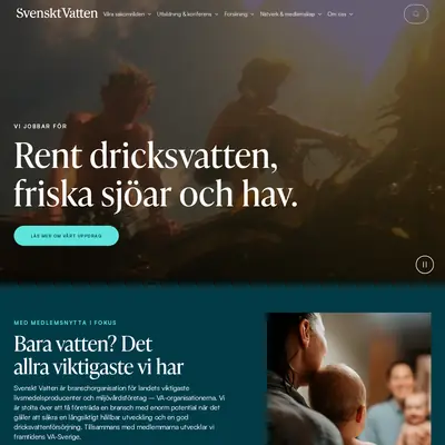 Tidningen Svenskt Vatten startsida 2026