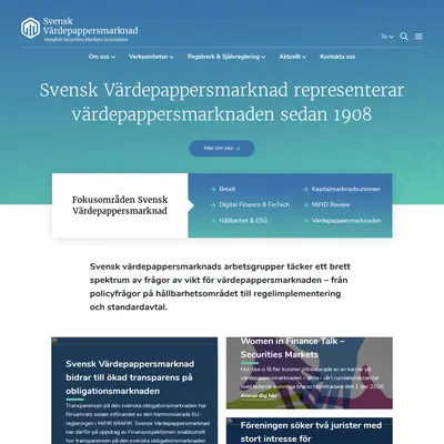 Svensk Värdepappersmarknad Nyhetsbrev startsida 2020