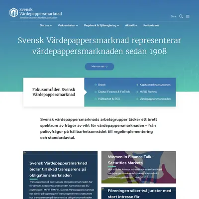 Svensk Värdepappersmarknad Nyhetsbrev startsida 2021