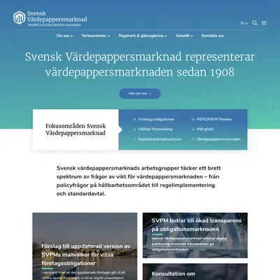 Svensk Värdepappersmarknad Nyhetsbrev startsida 2022