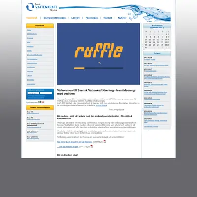 Svensk Vattenkraft startsida 2011