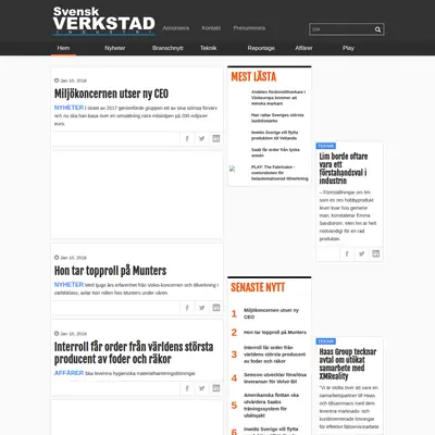 Svensk Verkstad startsida 2018