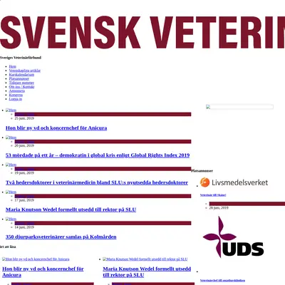 Svensk Veterinärtidning startsida 2019