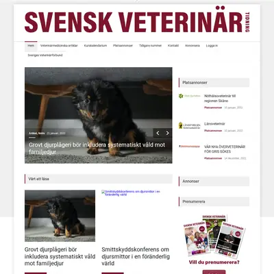 Svensk Veterinärtidning startsida 2022
