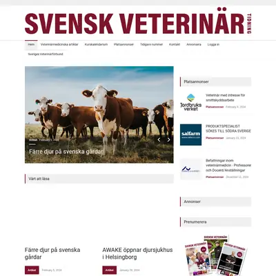Svensk Veterinärtidning startsida 2024