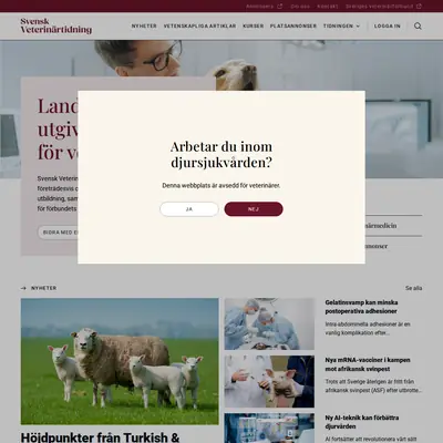 Svensk Veterinärtidning startsida 2025