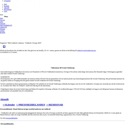 www.svenskvindenergi.org startsida 2008