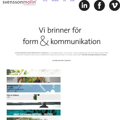 svenssonmolin startsida 2020