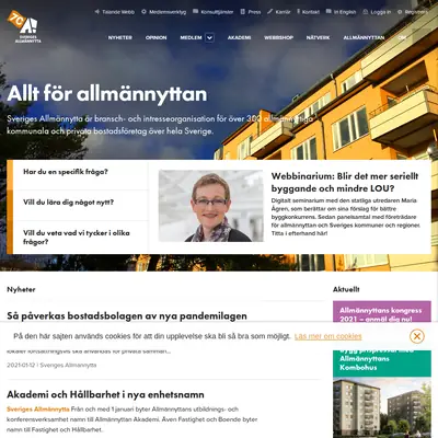 www.sverigesallmannytta.se startsida 2021