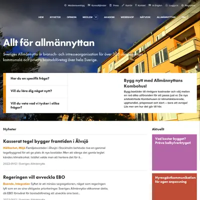 www.sverigesallmannytta.se startsida 2022