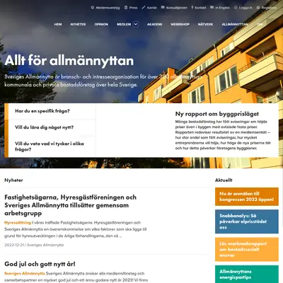 www.sverigesallmannytta.se startsida 2023