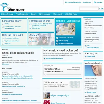 www.sverigesfarmaceuter.se startsida 2013