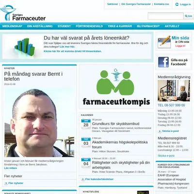 www.sverigesfarmaceuter.se startsida 2016