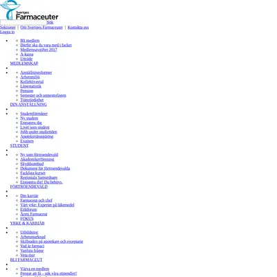 www.sverigesfarmaceuter.se startsida 2017