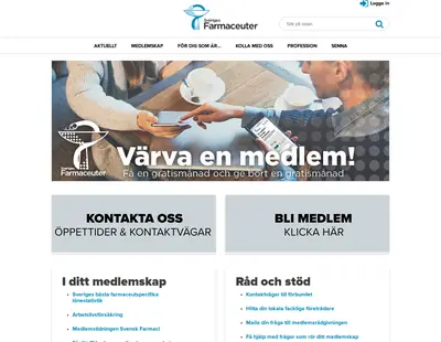 www.sverigesfarmaceuter.se startsida 2022