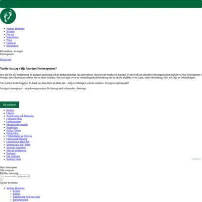 www.sverigesfotterapeuter.com startsida 2024