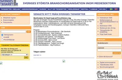 sverigestidskrifter.se startsida 2006