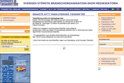 sverigestidskrifter.se startsida 2007