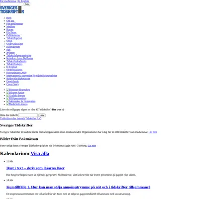 sverigestidskrifter.se startsida 2009