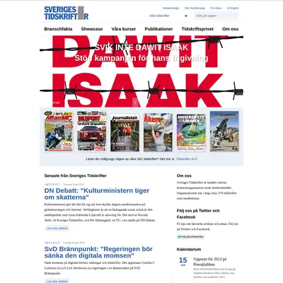 sverigestidskrifter.se startsida 2013