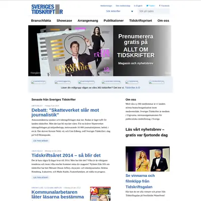 sverigestidskrifter.se startsida 2014