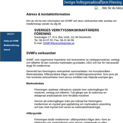 www.svmf.se startsida 2001