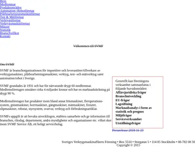 www.svmf.se startsida 2019