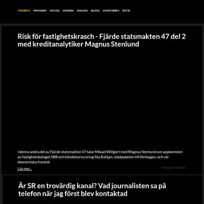 Swebbtv startsida 2020