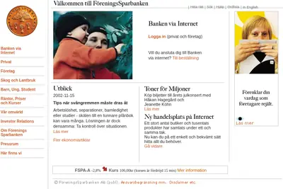 Swedbank Direkt startsida 2002