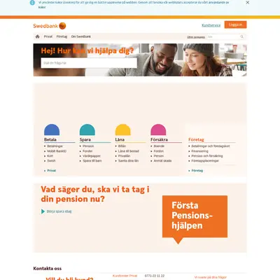 Swedbank Direkt startsida 2018