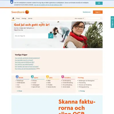 Swedbank Direkt startsida 2019