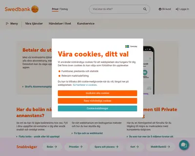 Swedbank Direkt startsida 2024