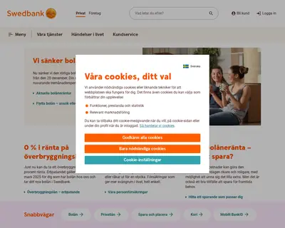 Swedbank Direkt startsida 2025