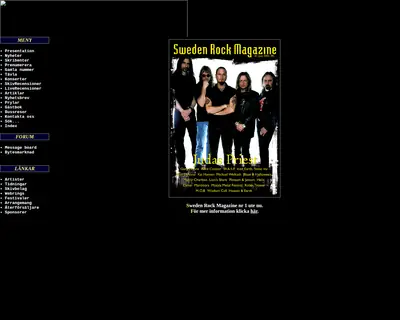 SWEDEN ROCK MAGAZINE startsida 2001