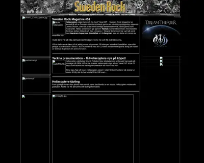 SWEDEN ROCK MAGAZINE startsida 2008