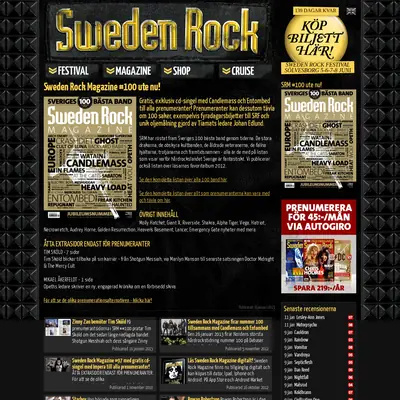 SWEDEN ROCK MAGAZINE startsida 2013