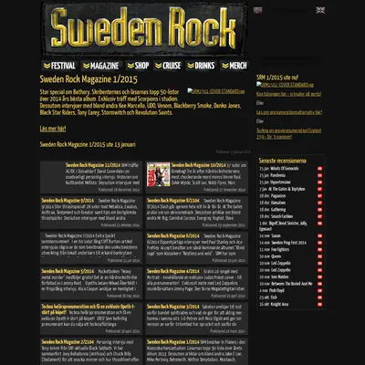 SWEDEN ROCK MAGAZINE startsida 2015