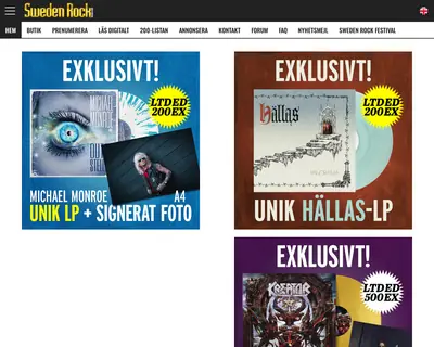 SWEDEN ROCK MAGAZINE startsida 2026