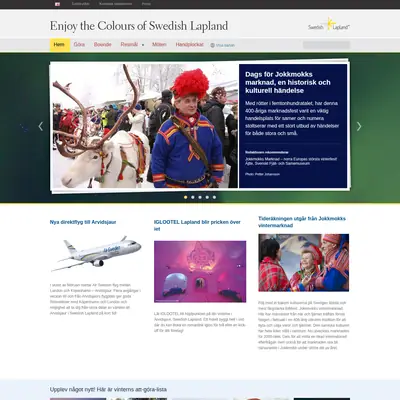 www.swedishlapland.com startsida 2013