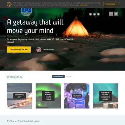 www.swedishlapland.com startsida 2016