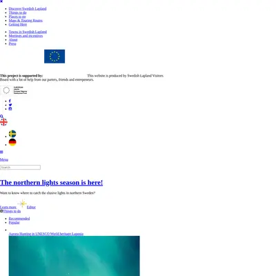 www.swedishlapland.com startsida 2017