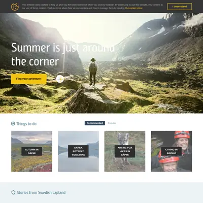 www.swedishlapland.com startsida 2018
