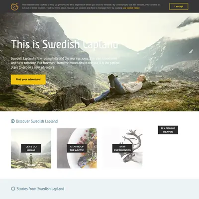 www.swedishlapland.com startsida 2020