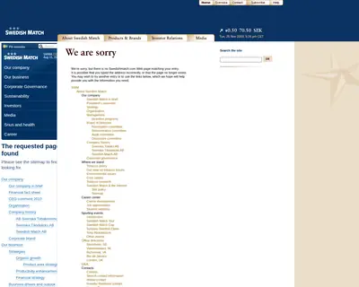 www.swedishmatch.com startsida 2000